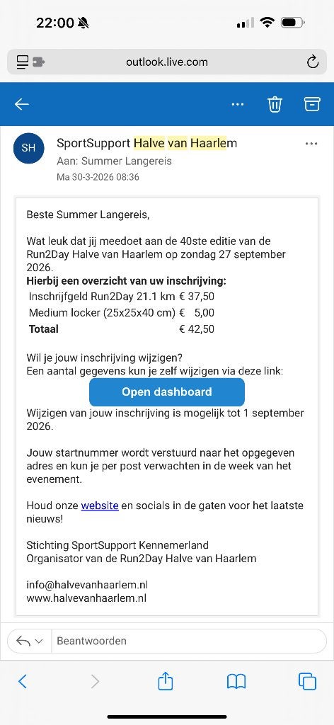 Halve van Haarlem Startbewijs, Tickets en Kaartjes, Eén persoon