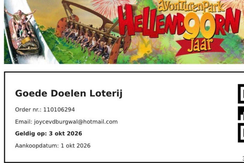 Hellendoorn 3/10, Eén persoon, Ticket of Toegangskaart