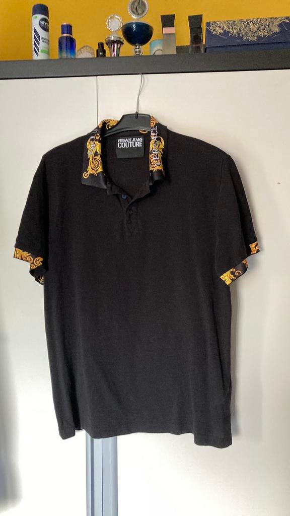 Versace Couture herenpolo zgan diepzwart xl, Ophalen of Verzenden, Zo goed als nieuw, Maat 56/58 (XL)