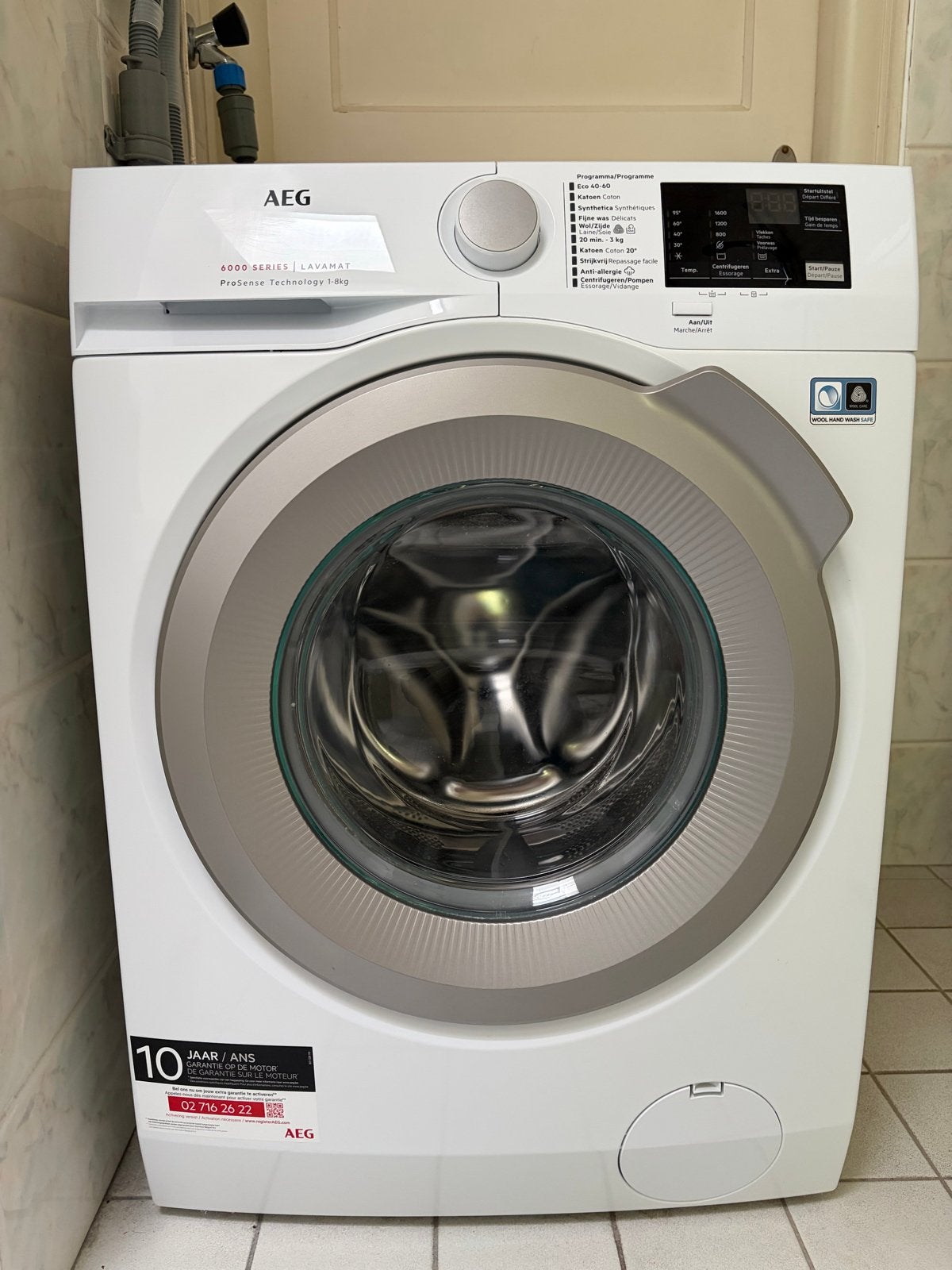 AEG 6000 SERIES LAVAMAT ProSense Technology 1-8kg Wasmachine, Ophalen, Gebruikt, 8 tot 10 kg, 1600 toeren of meer
