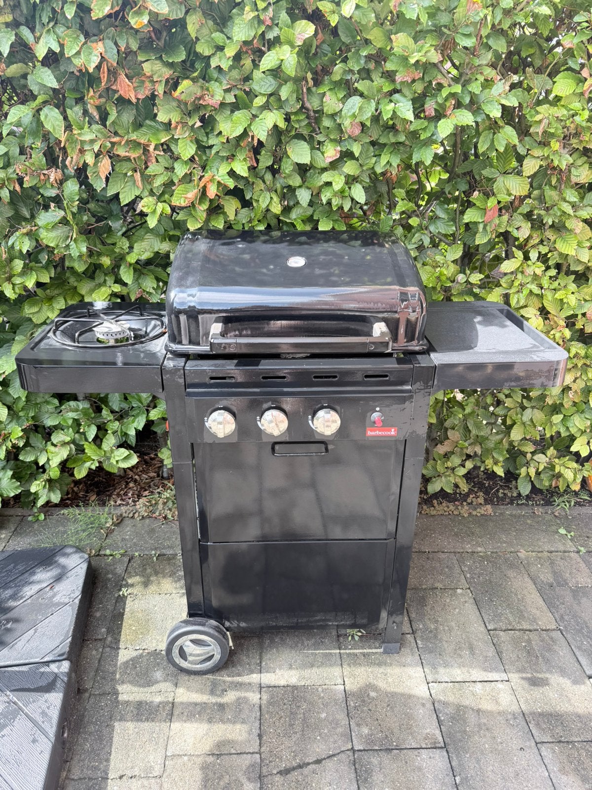 Barbecook gasbarbecue 3 branders + zijbrander incl. gasfles, Tuin en Terras, Gasbarbecues, Ophalen, Gebruikt