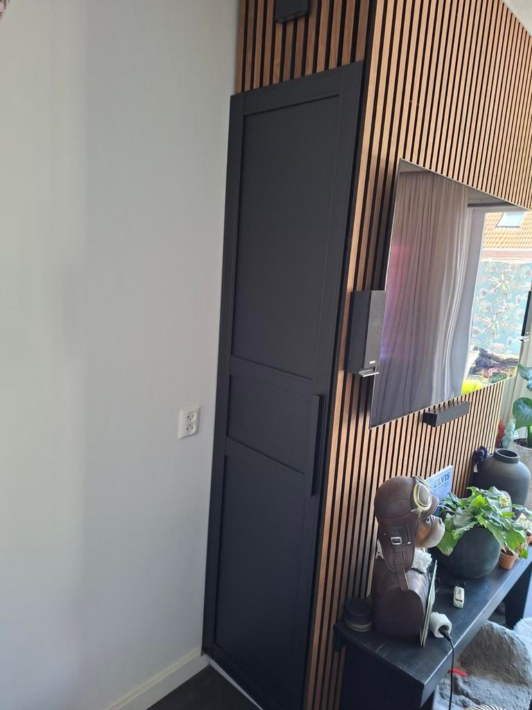 2 zwarte IKEA Flisberget kastdeuren 50x190 cm, Huis en Inrichting, Gebruikt, 150 tot 200 cm, 25 tot 50 cm, Met deur(en)