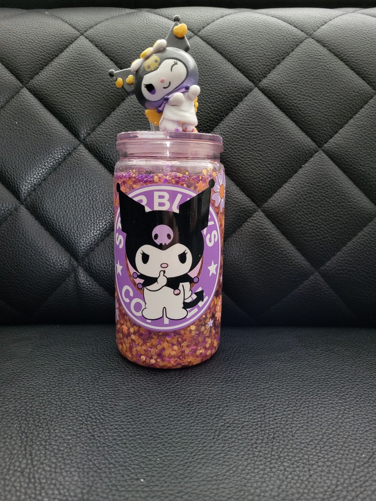 Kuromi Starbucks beker met rietje en figuurtje, Overige typen, Kunststof, Nieuw, Overige merken