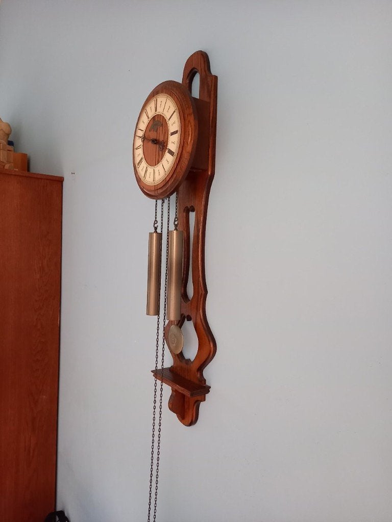 Klok, Ophalen of Verzenden, Gebruikt, Met slagwerk, Wandklok