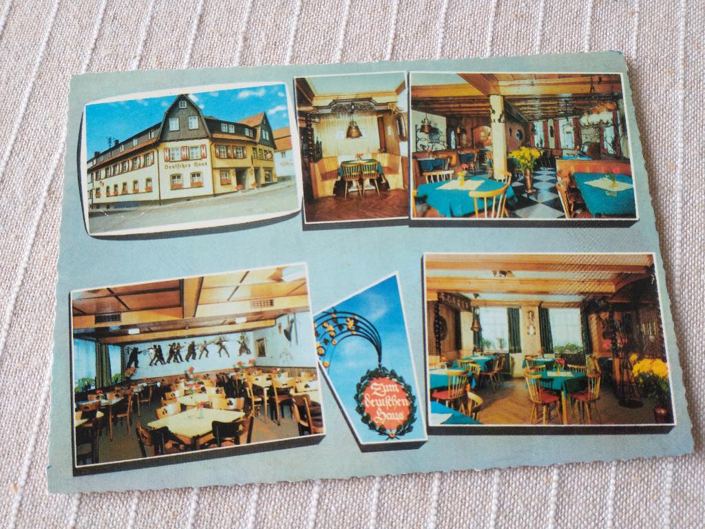 Hotel "Deutsches Haus" - 6 Afbeeldingen, Ophalen of Verzenden, 1960 tot 1980, Ongelopen, Duitsland