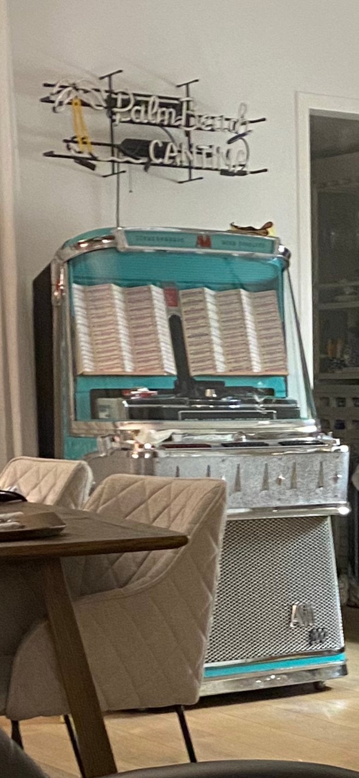 Jukebox groene ami i, Verzamelen, Automaten | Jukeboxen, Ophalen, Zo goed als nieuw, 1950 tot 1960, Ami