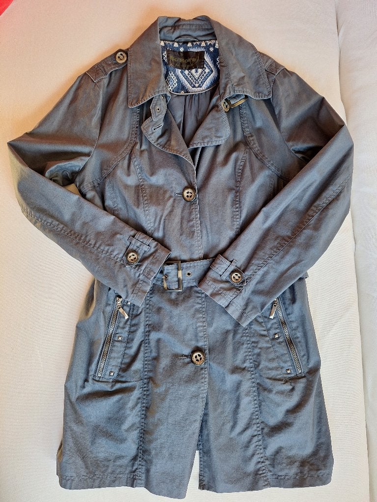 Blauw/ grijze zomerjas - trendcoat 42, Ophalen of Verzenden, Gedragen, Maat 42/44 (L), Blauw