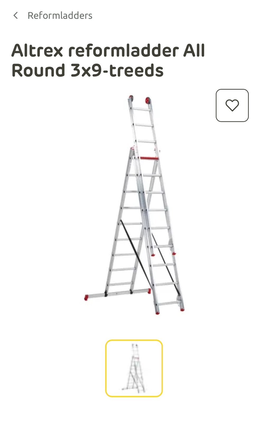 Altrex reform ladder, Ophalen, Zo goed als nieuw, Ladder, Opvouwbaar of Inschuifbaar