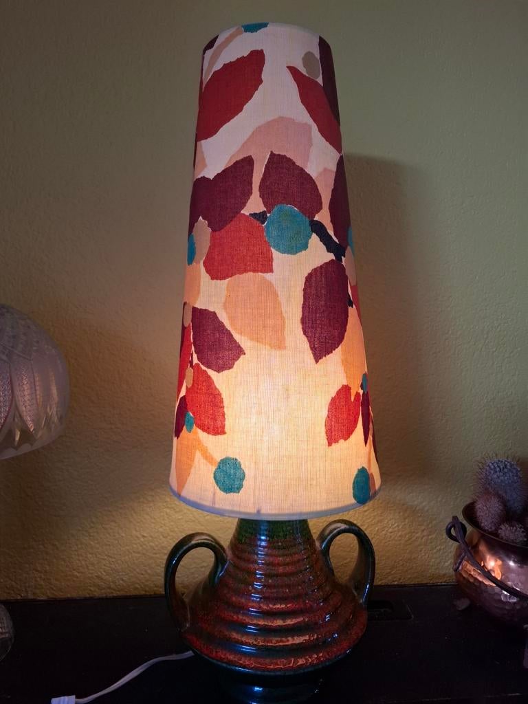 Vintage tafellamp meg bloemenkap 70s, Ophalen, Gebruikt, Overige materialen, Minder dan 50 cm
