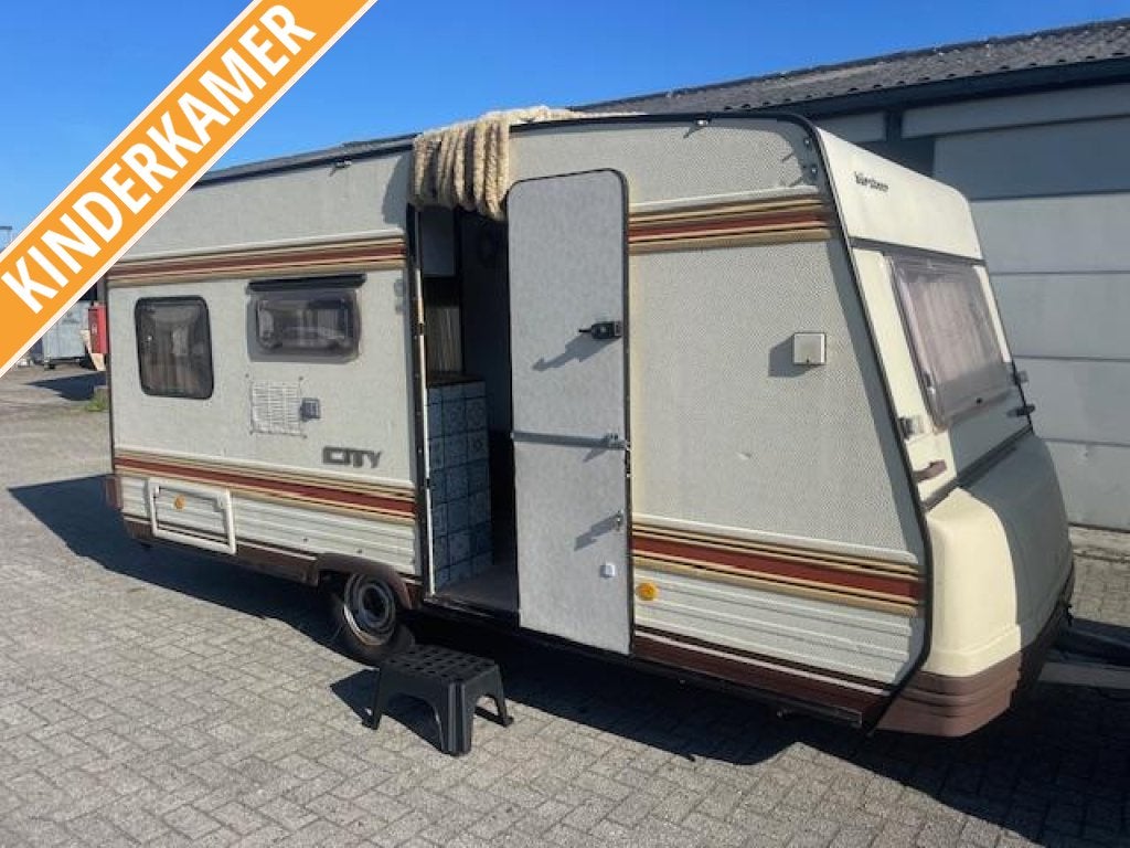Bürstner City 450 1984; stapelbed+zit; tent+luifel, Schokbreker, Bedrijf, Treinzit, Bürstner
