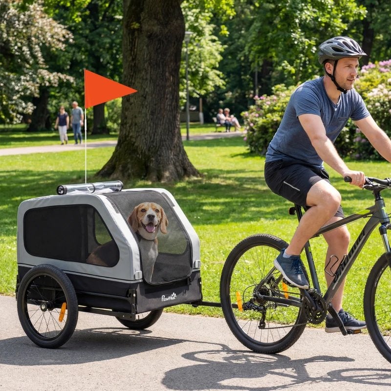 PawHut Opvouwbare Hondenfietskar tot 20kg Grijs, Ophalen, Minder dan 20 kg, Opvouwbaar, Nieuw