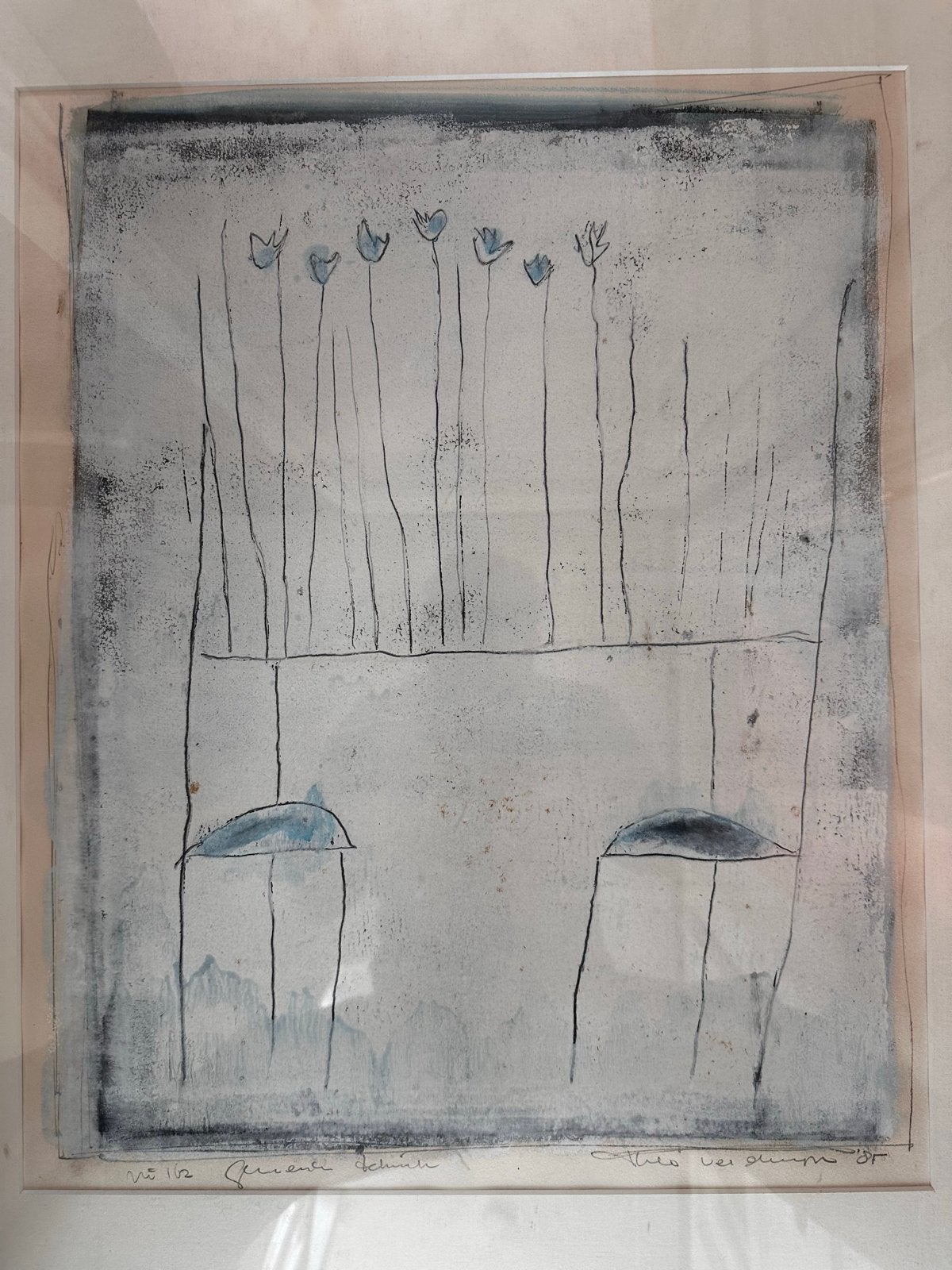 Origineel werk Theo Verduyn - gemengde techniek – nr. 165, Antiek en Kunst, Ophalen