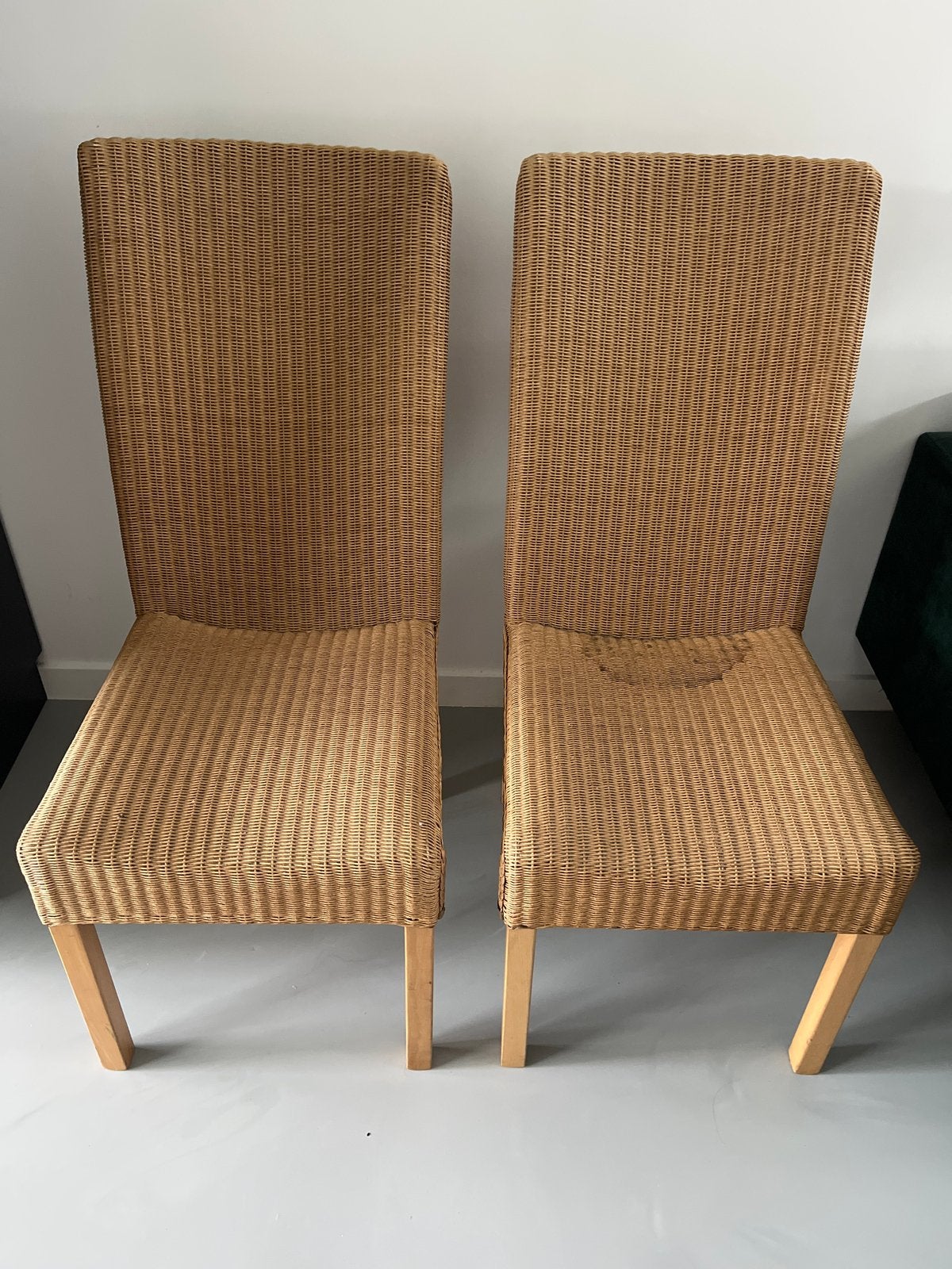 Originele Loom rotan stoelen (2 stuks), Huis en Inrichting, Ophalen, Gebruikt, Twee, Bruin