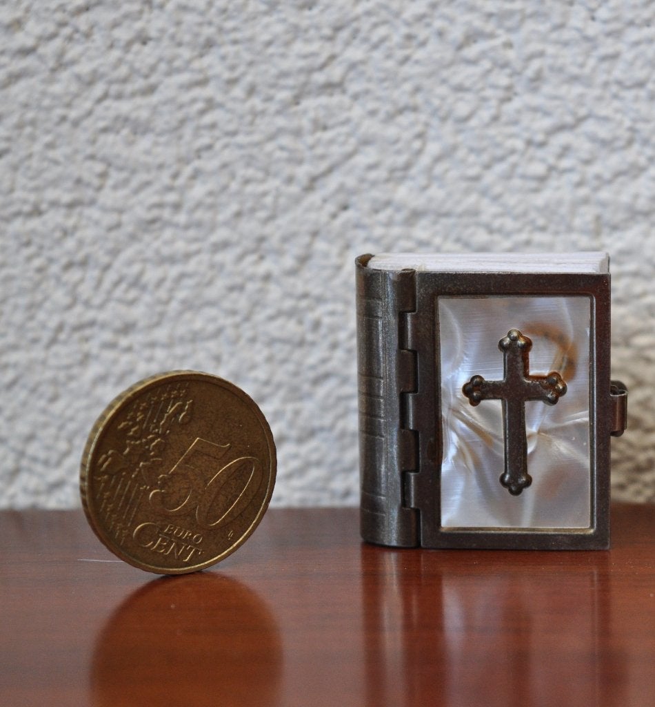 Miniatuur Boekje Kruis Parelmoer 5 cm, Ophalen of Verzenden