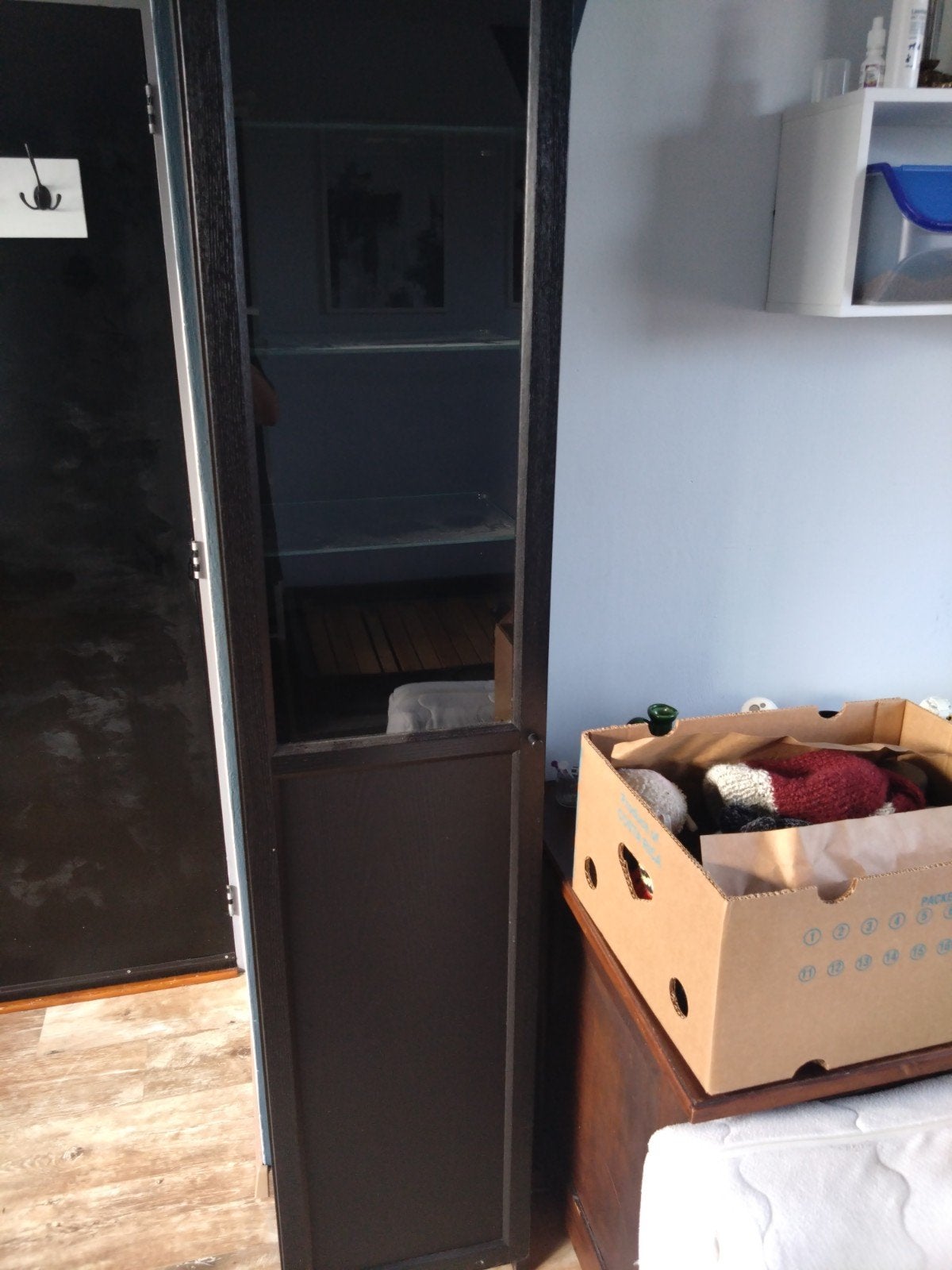 Billy Oxberg boekenkast met glazen deur, Ophalen, 200 cm of meer, Overige houtsoorten, 50 tot 100 cm