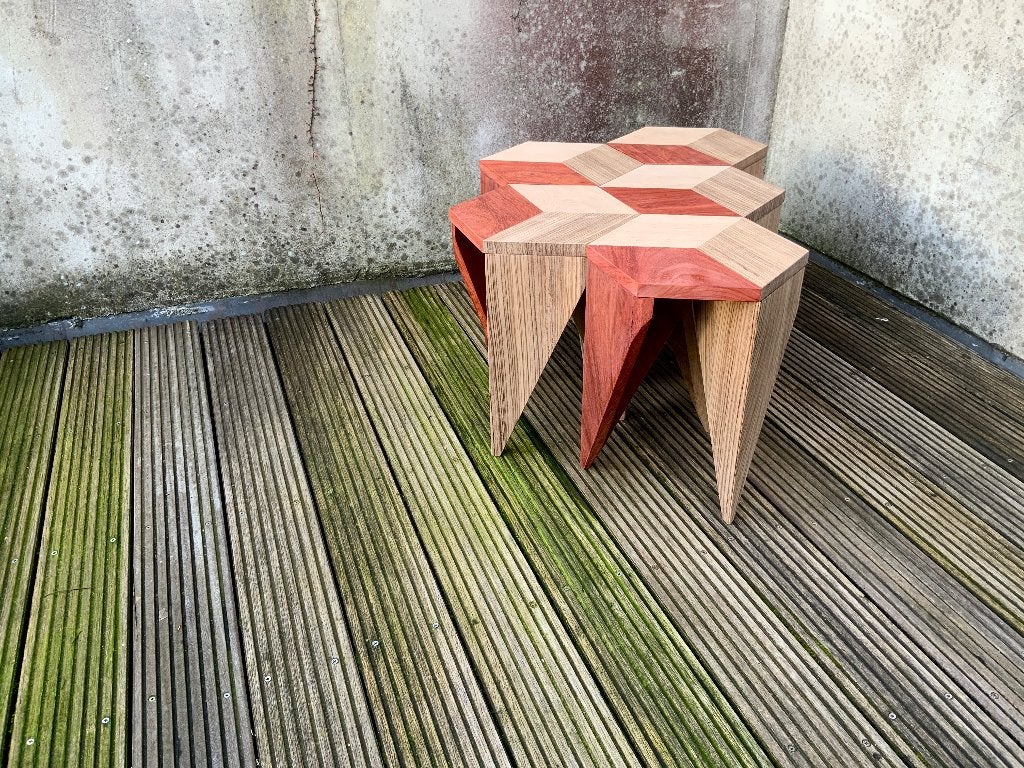 Set van vier nieuwe krukjes, tabouretten, Ophalen, Nieuw, Hout