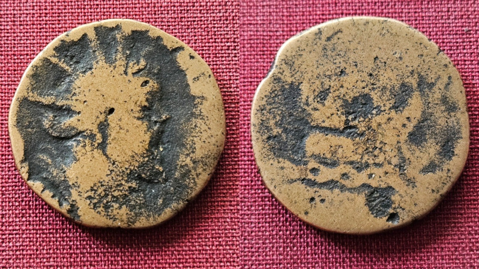 Oude Romeinse munt AE Dupondius keizer Postumus 260-269, Ophalen of Verzenden, Overige landen, Losse munt