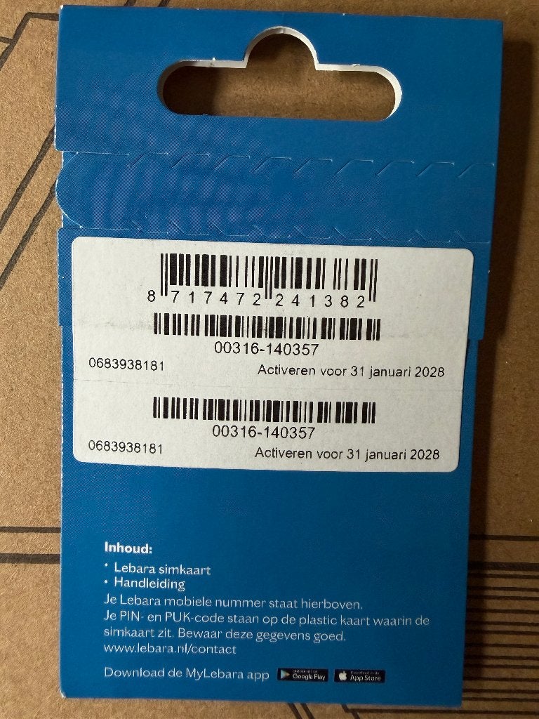 06 8393 8181 Lebara Prepaid Sim, Makkelijk Nummer., Verzenden, Nieuw, Overige providers, Simkaart