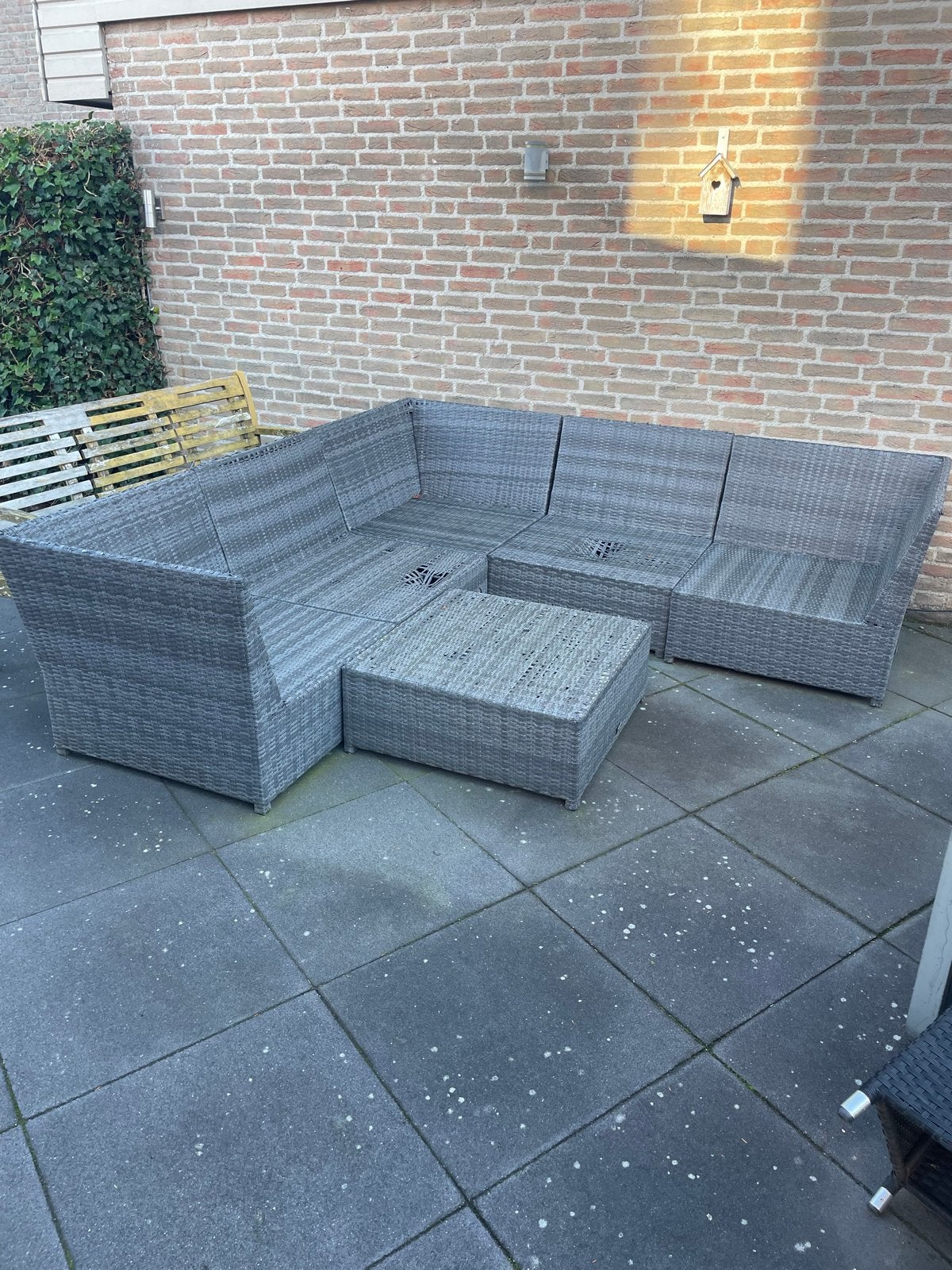 Grijze Loungeset, Ophalen, 5 zitplaatsen, Gebruikt, Loungeset