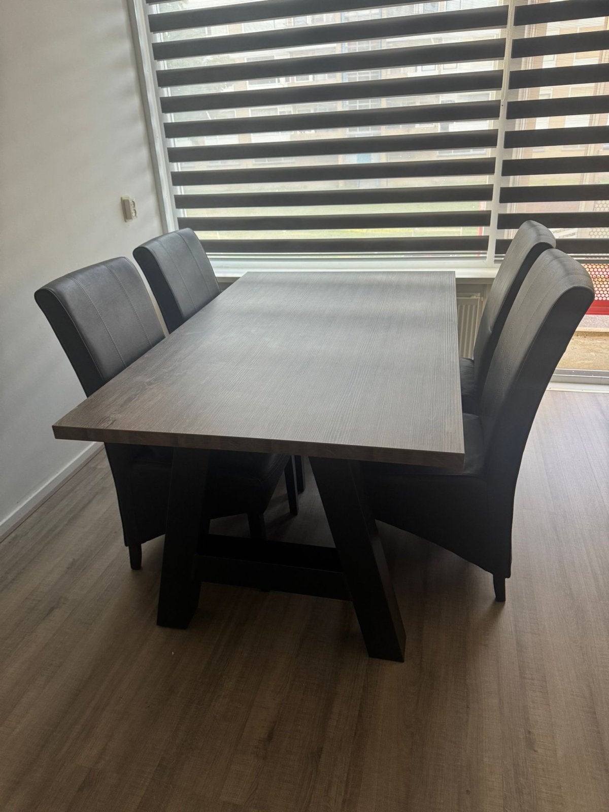 Eettafel set, salontafel en tv meubel - Donkerbruin/melamine, Huis en Inrichting, Ophalen, Overige materialen, 50 tot 100 cm, Zo goed als nieuw
