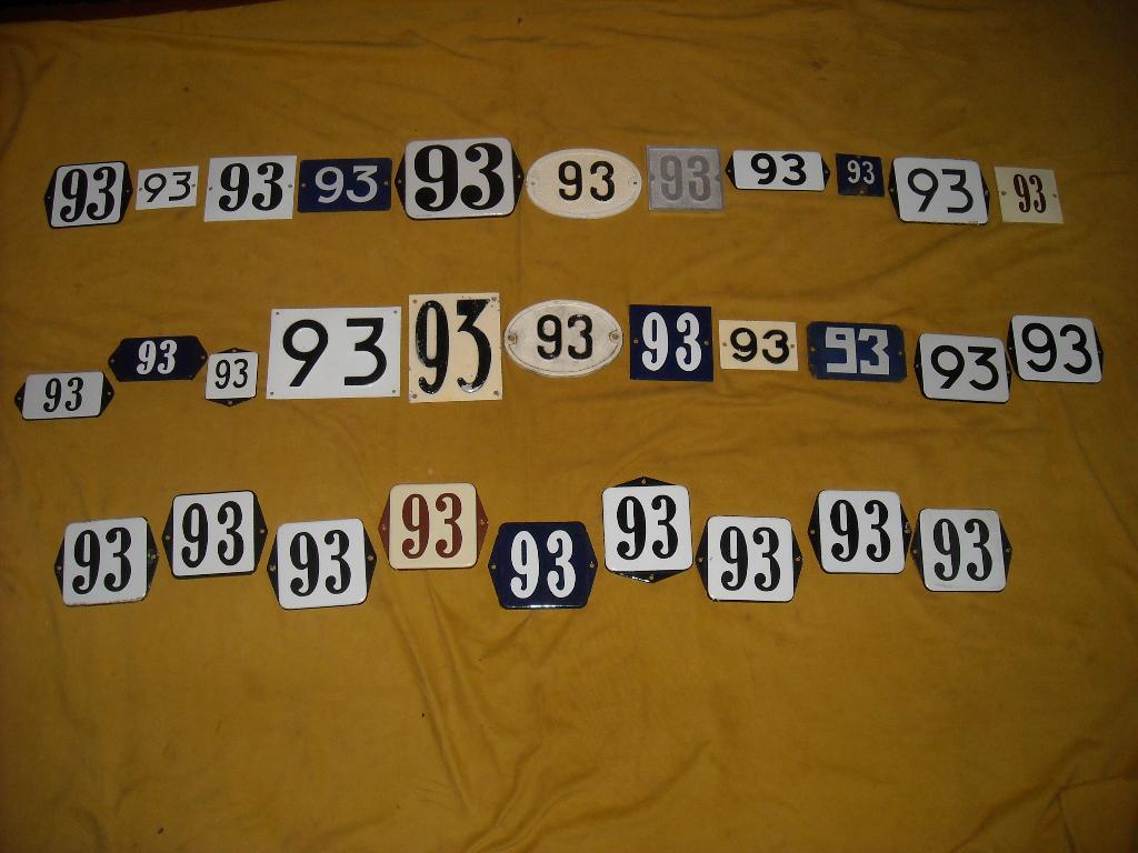 oud emaille huisnummer 93 ook 94 95 96 97 98 99 100 101 102, Ophalen of Verzenden