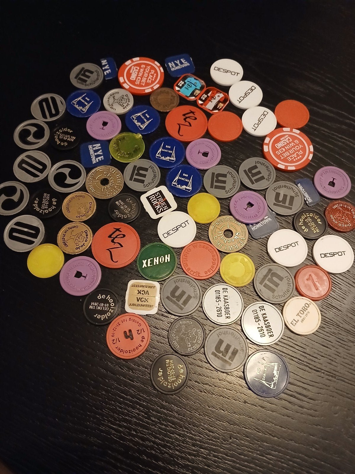 Collectie van diverse fiches en munten, Ophalen of Verzenden, Gebruikt