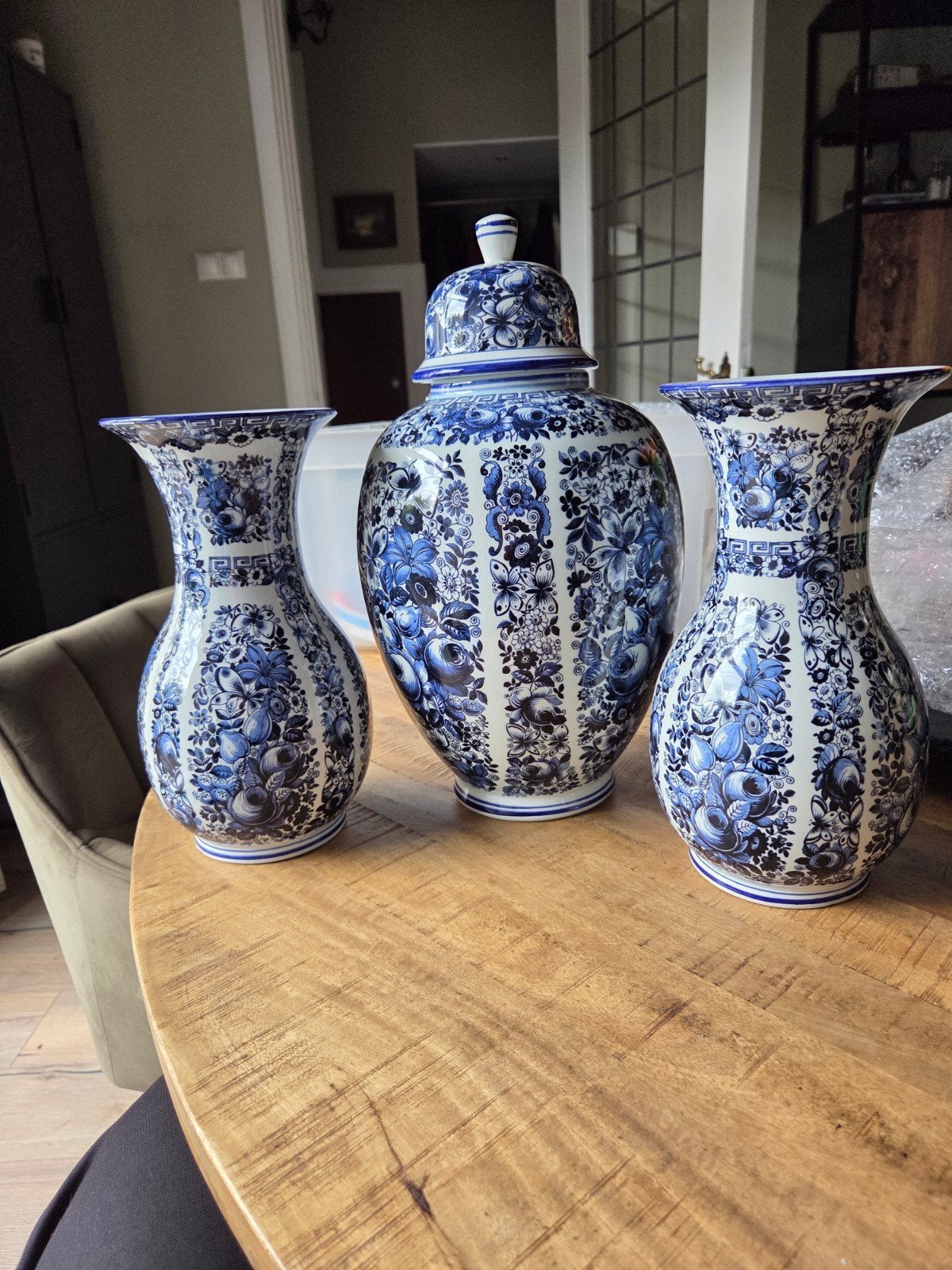 Prachtige Delfts Blauwe Vazen en Pot - Set of Los, Ophalen