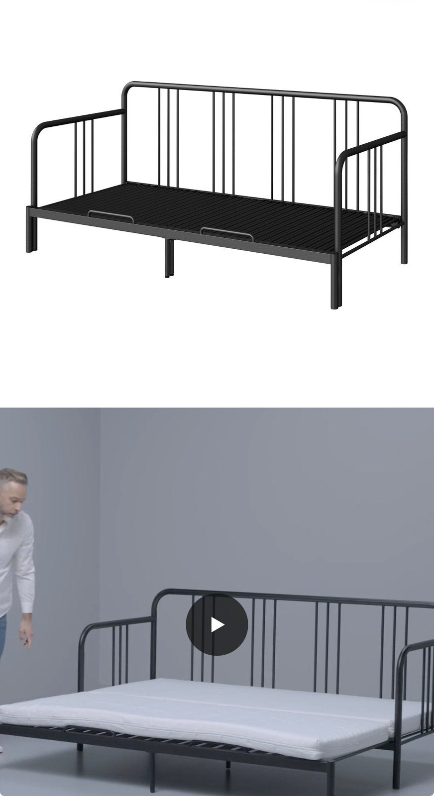 IKEA Fyresdal - uitschuifbaar bed, Ophalen, Eenpersoons, Zo goed als nieuw, 80 cm