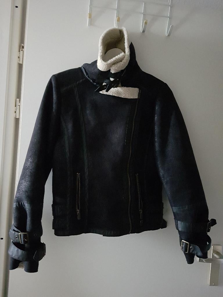 Giacomo jas – jack Zwart Leer Helemaal warm gevoerd. Maat 38, Kleding | Dames, Jassen | Winter, Maat 38/40 (M), Zwart, Ophalen of Verzenden