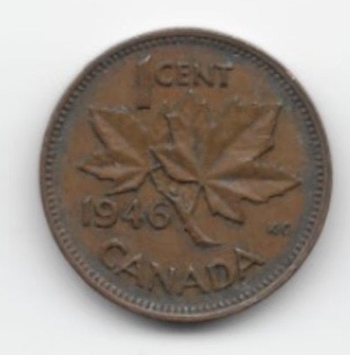 Canada 1 cent 1946 KM# 32, Verzenden, Noord-Amerika, Losse munt