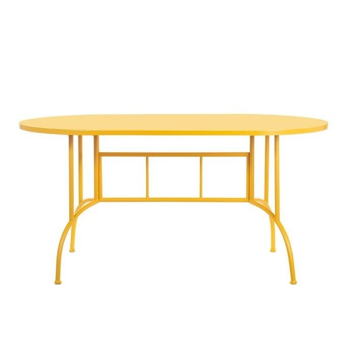 Gele ovale tuintafel - Modern design, Ophalen, Overige merken, Overige typen, Nieuw