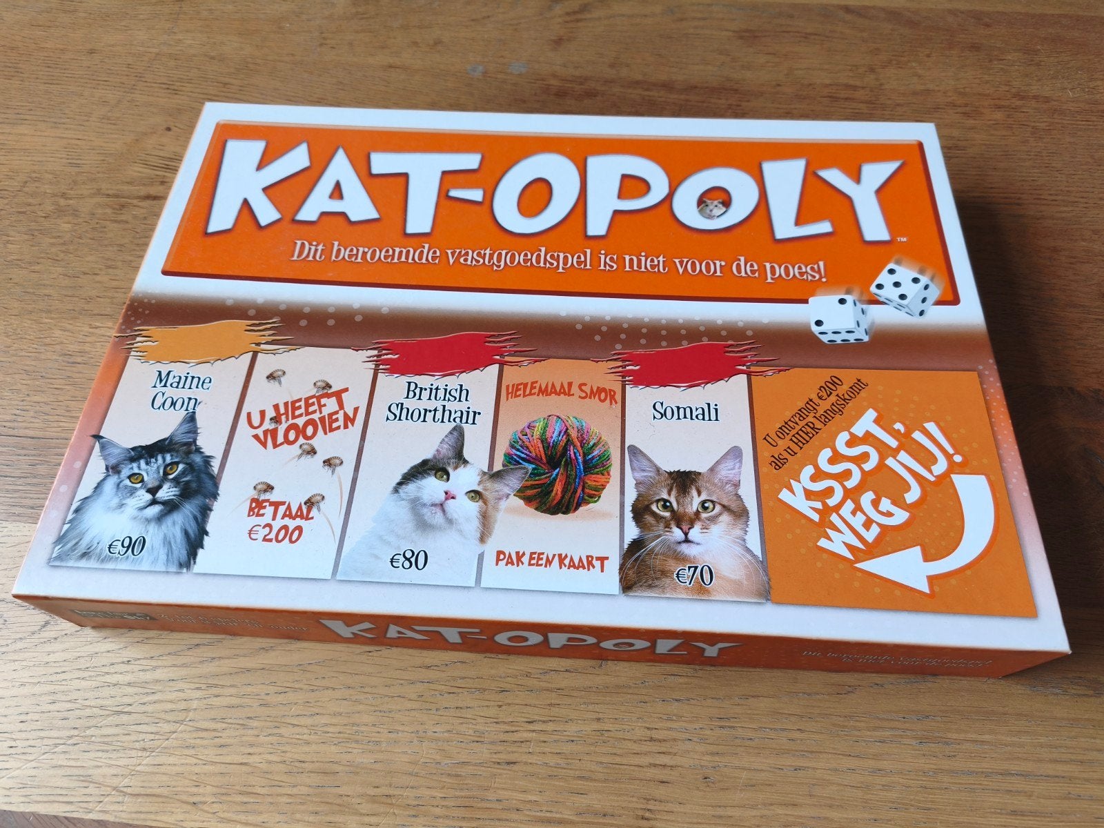 Kat-Opoly Bordspel - Monopoly voor Kattenliefhebbers l ZGAN, Vijf spelers of meer, Ophalen of Verzenden, Zo goed als nieuw, Late for the Sky