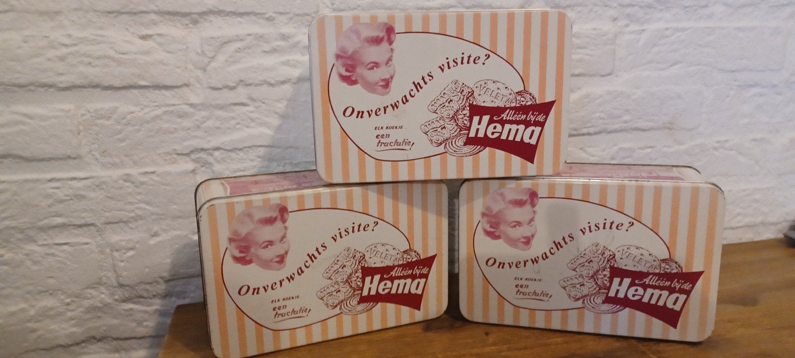 vintage HEMA koekblikken., Ophalen of Verzenden, Gebruikt, Koek(jes)