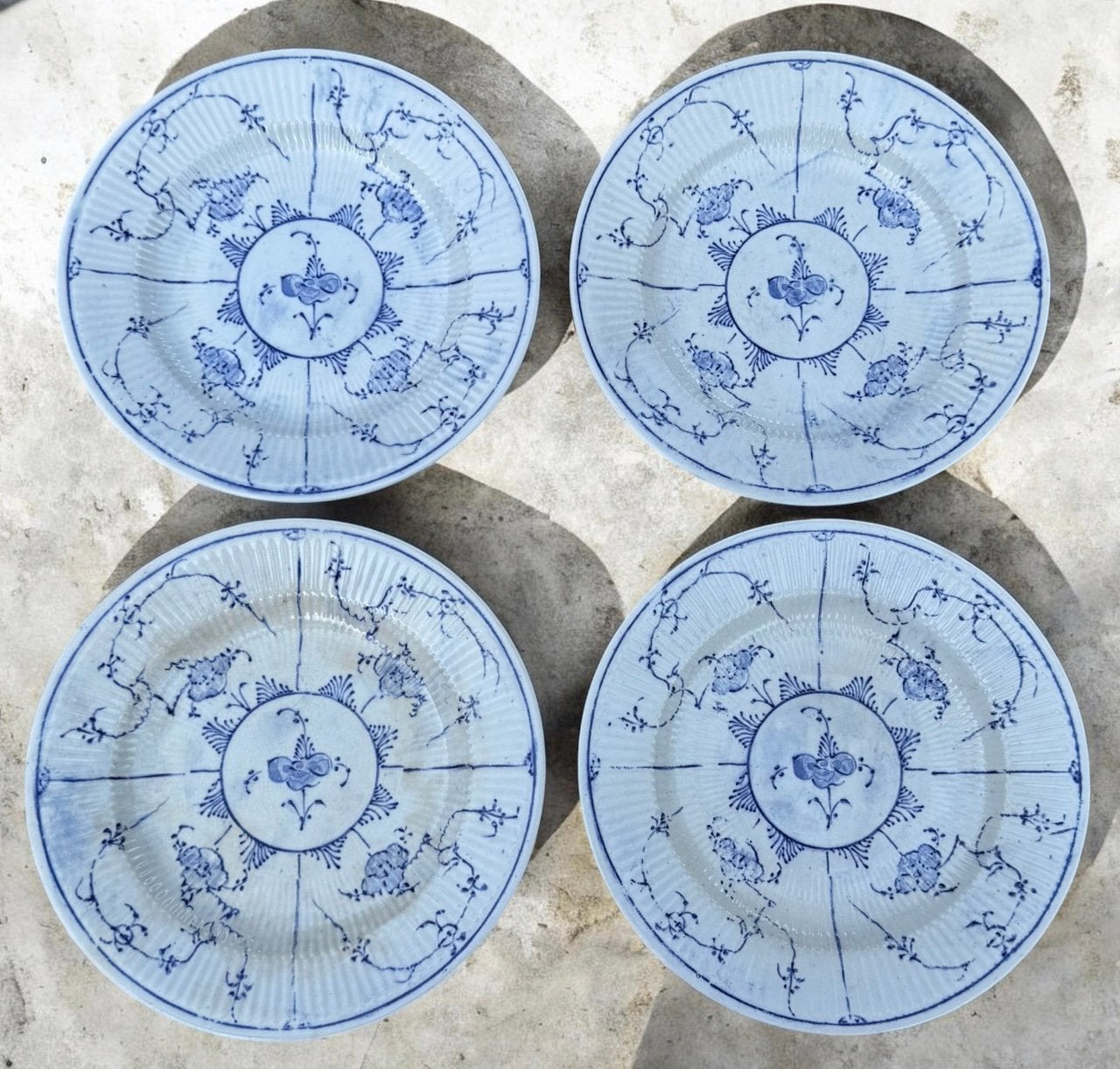 4 antieke borden Villeroy & Boch (Dresden) | 1900–1930, Antiek en Kunst, Ophalen of Verzenden