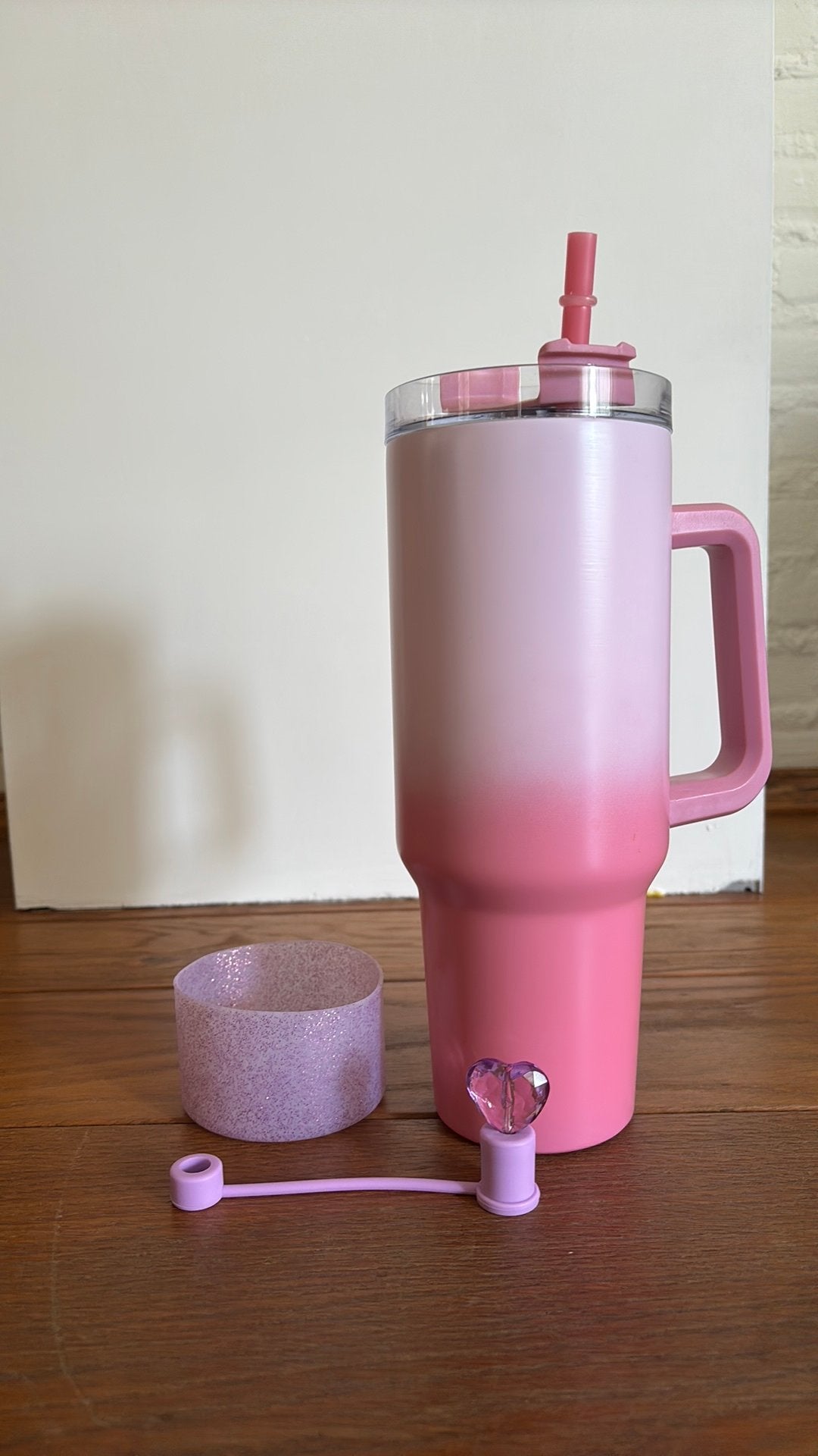 Mooie licht donker roze stanley beker, Ophalen of Verzenden, Zo goed als nieuw, Beker of Kan