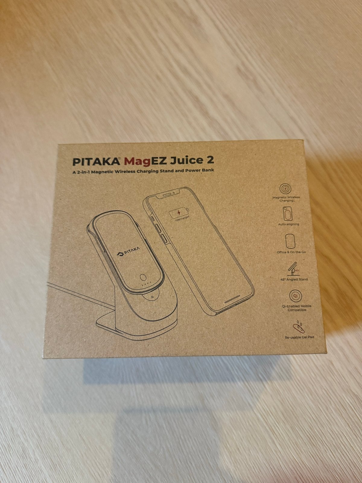 PITAKA MagEZ Juice 2: 2-in-1 Draadloze Oplader & Powerbank, USB-C, Draadloze oplader, Nieuw, Ophalen of Verzenden