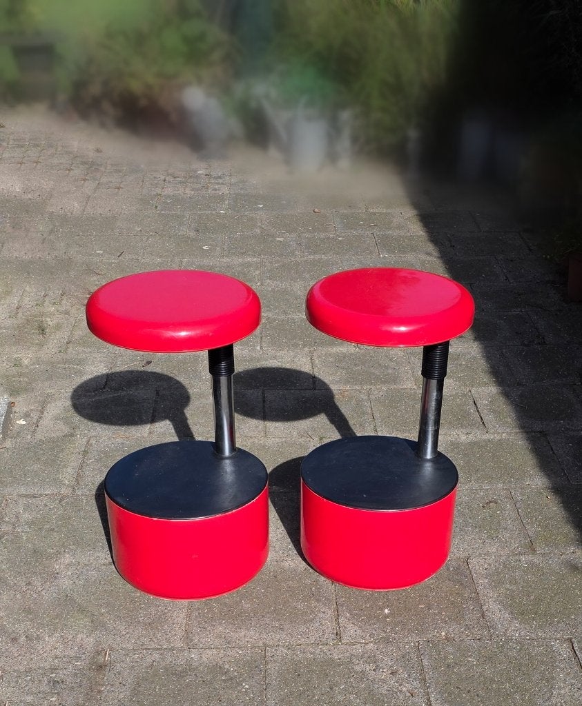Set van 2 vintage Velca Golf Space Age krukken, Ophalen, Zwart, Eén, Kunststof