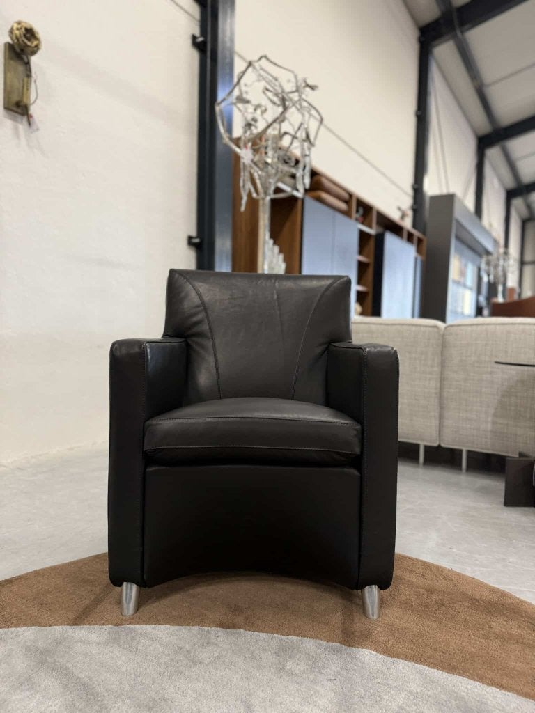 Nieuw Leolux Dolcinea Fauteuil zwart leer design stoel, Leolux, Info@leolux.nl, Nieuw, Ophalen of Verzenden