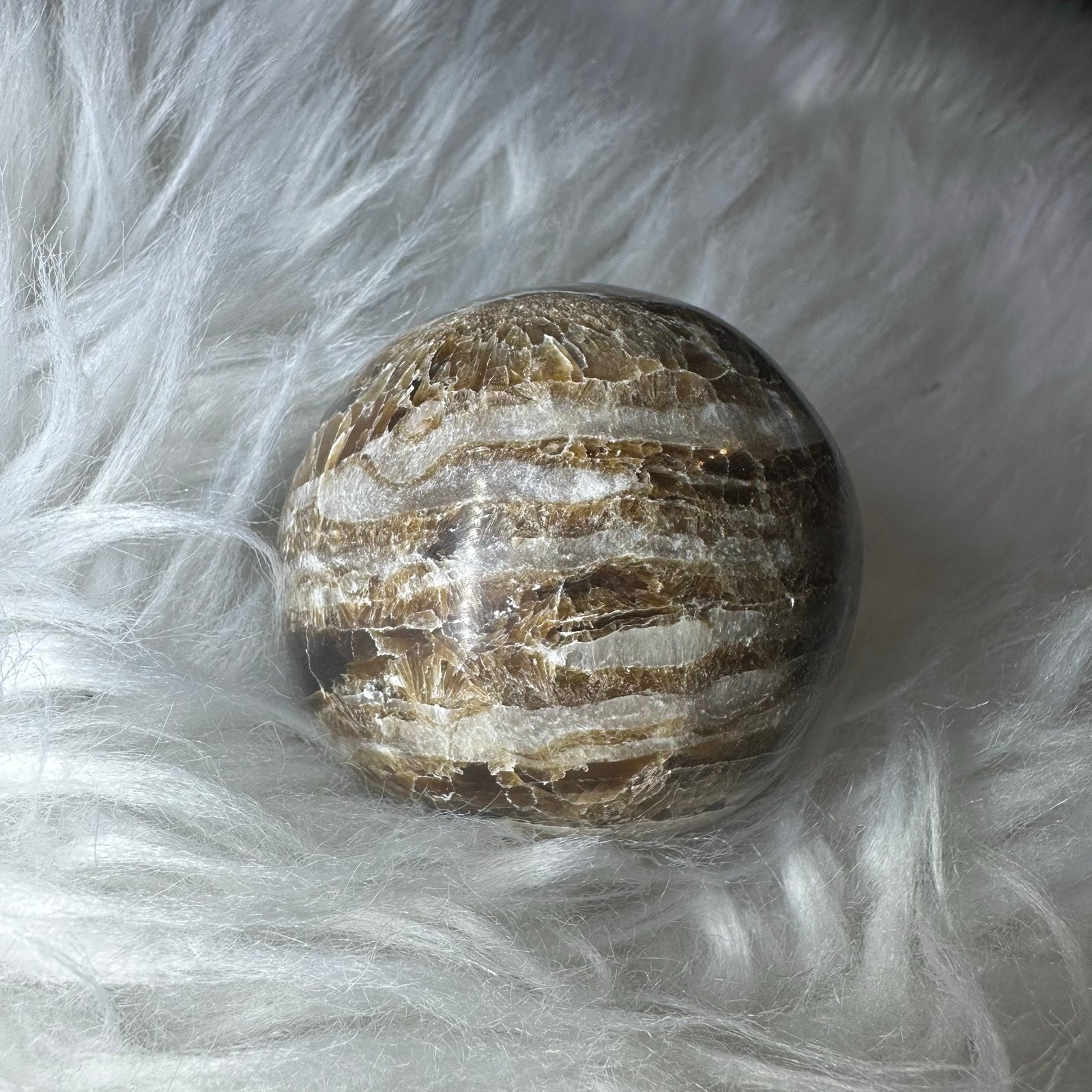Bruine aragoniet Bol, Ophalen of Verzenden, Mineraal