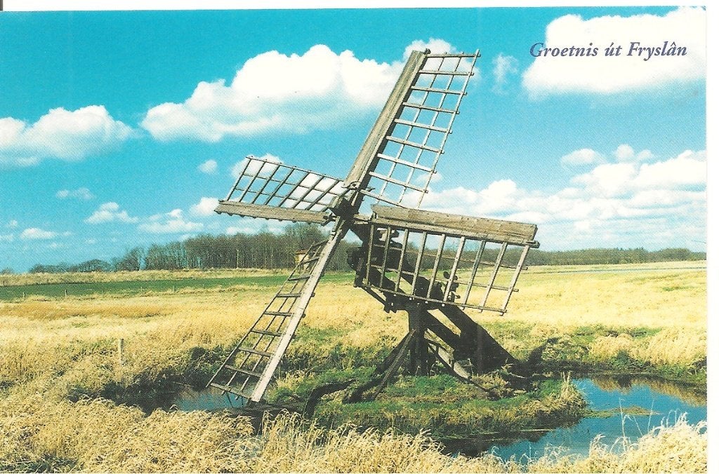 Ansichtkaart Tjasker Nijeboltspade, Groetnis út Fryslân, Ophalen of Verzenden, 1980 tot heden, Ongelopen, Friesland