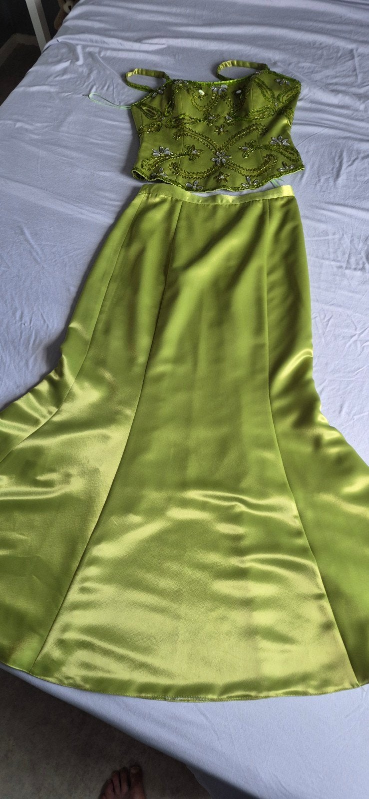 Elegante Groene Avondjurk Set - Top, Rok & Bolero, Maat 38/40 (M), Nieuw, Ophalen of Verzenden, Onbekend