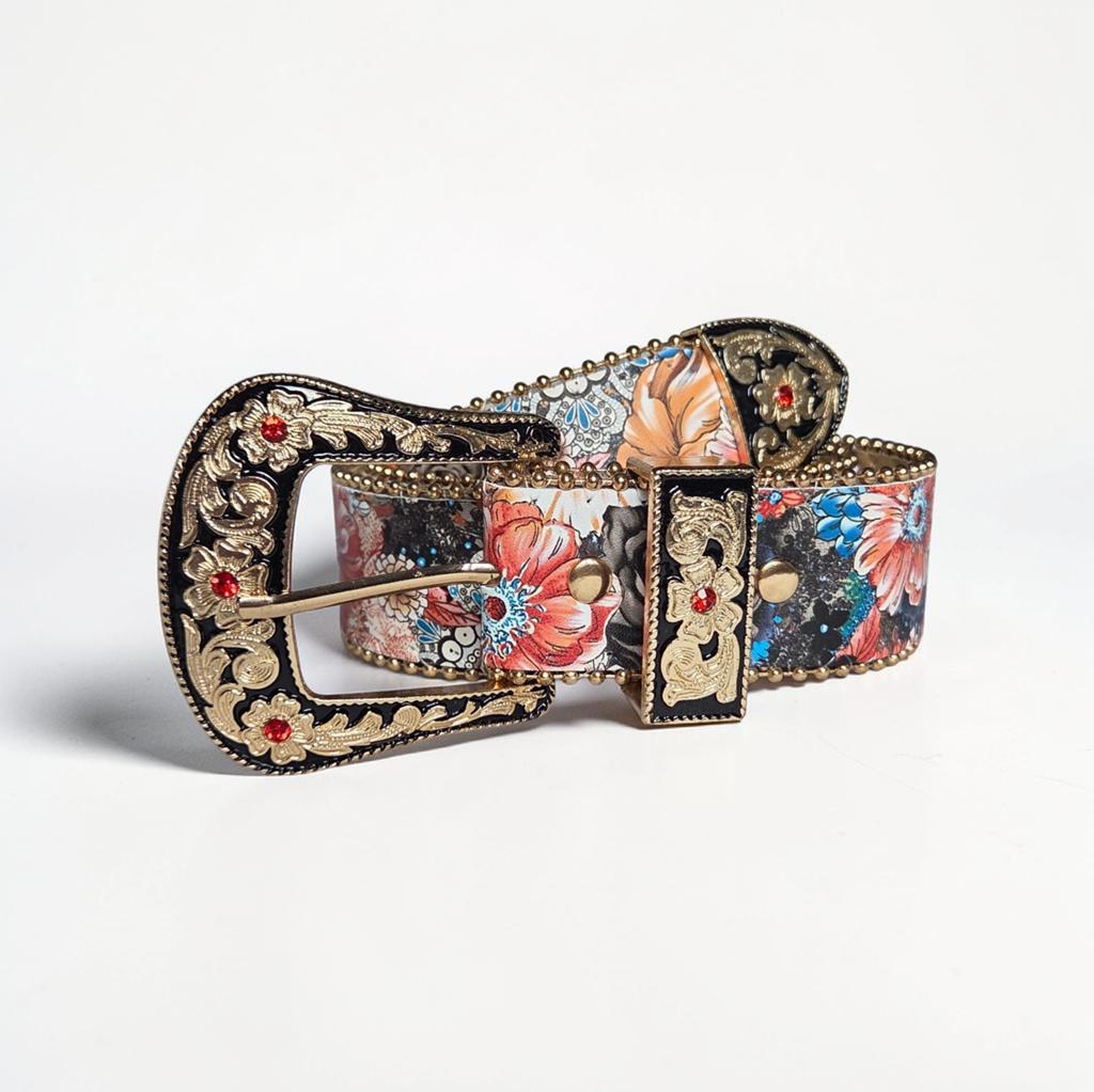 Boho Riem met Bloemenprint en western gesp, Overige kleuren, 3 tot 5 cm, Ophalen of Verzenden, 90 tot 100 cm