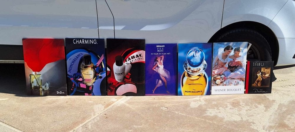 Meerdere winkeldisplay's, reclame van parfum reclames., Reclamebord, Gebruikt, ., Ophalen of Verzenden