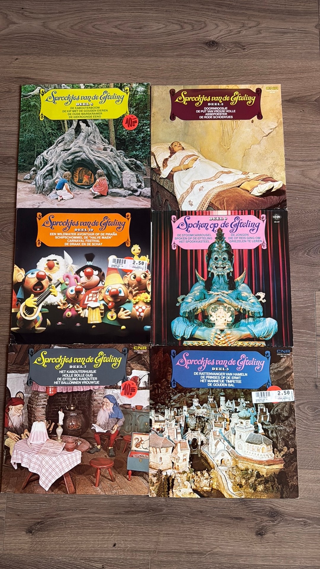 Set van 6 LP's met sprookjes van de Efteling, Alle leeftijden, Ophalen, Gebruikt