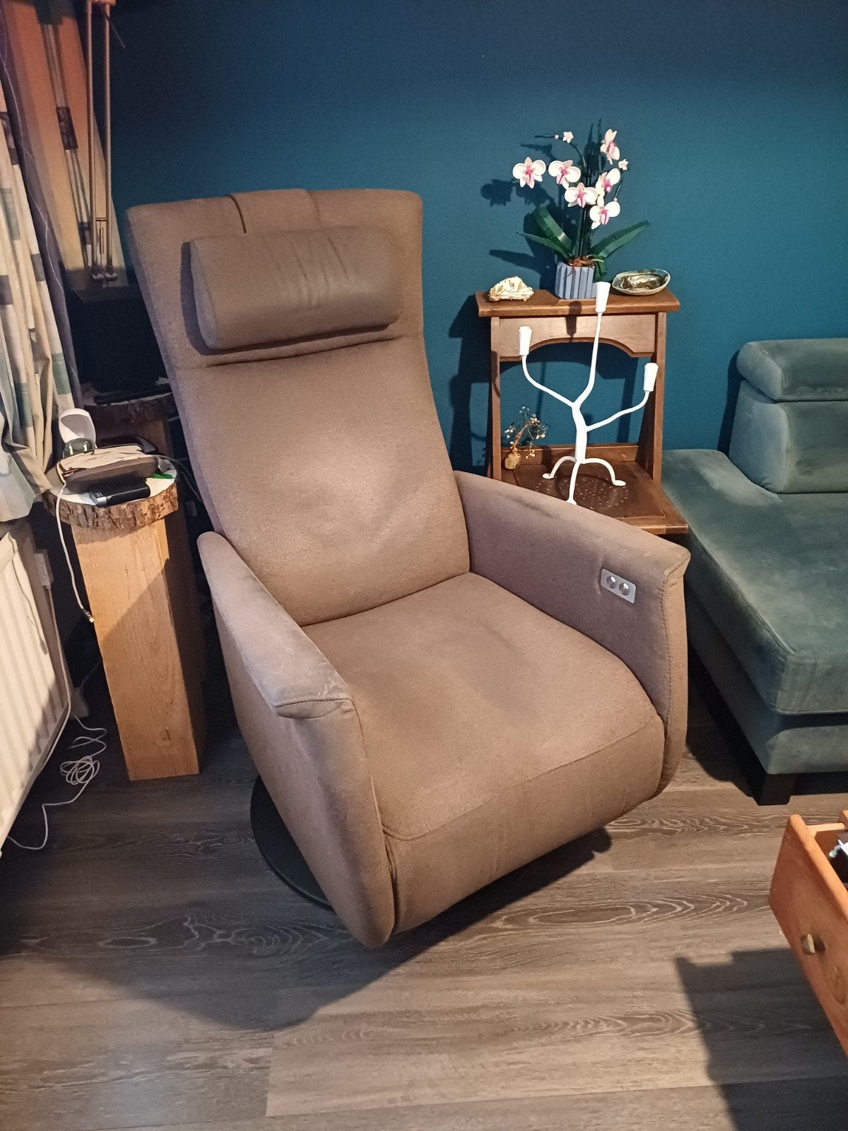 Relax fauteuil elektrisch en sta op functie, Ophalen, Gebruikt, Stof, 50 tot 75 cm