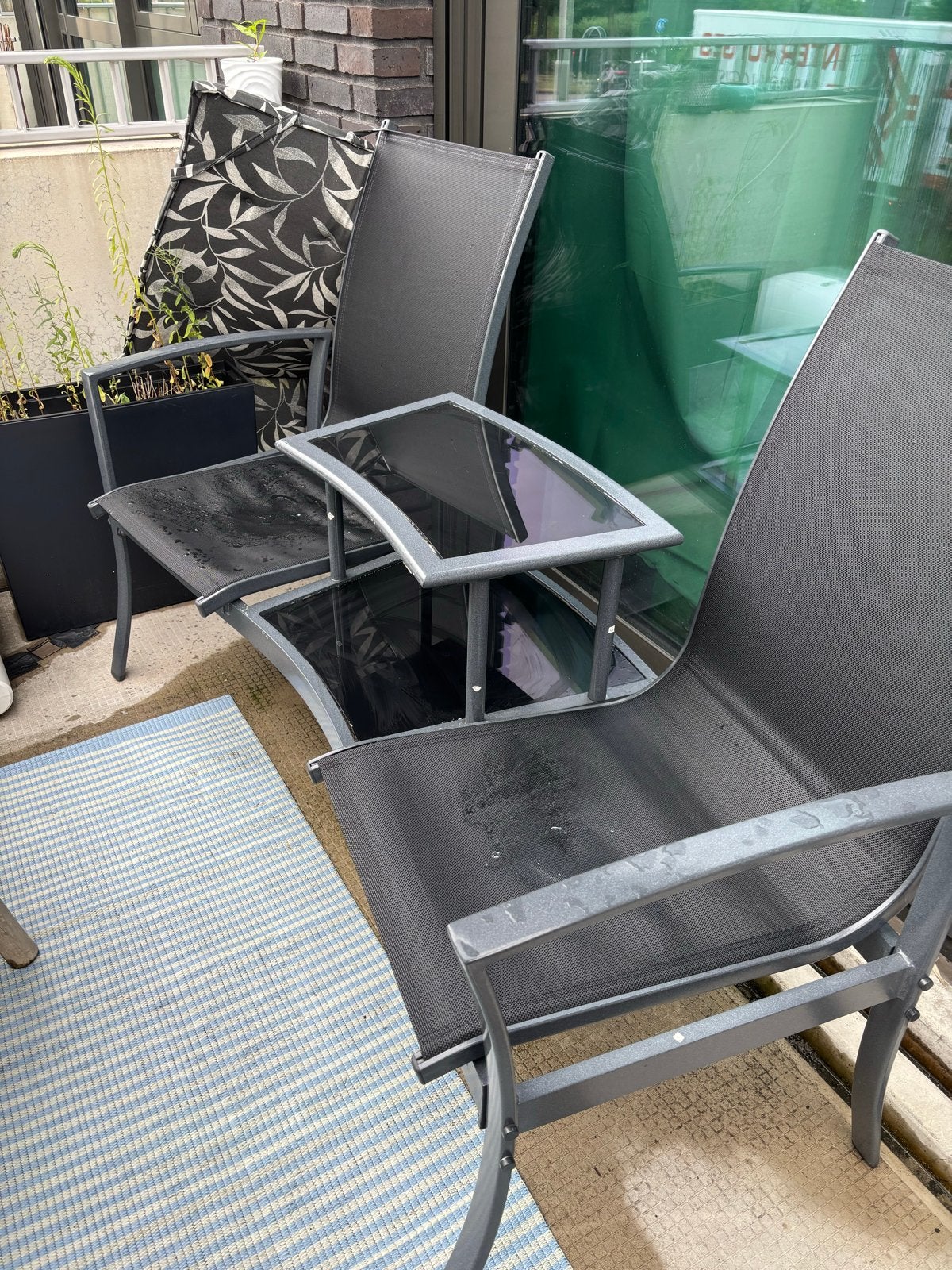 Intratuin Dalian tête-à-tête tuinbank - antraciet, Ophalen, Gebruikt, Aluminium