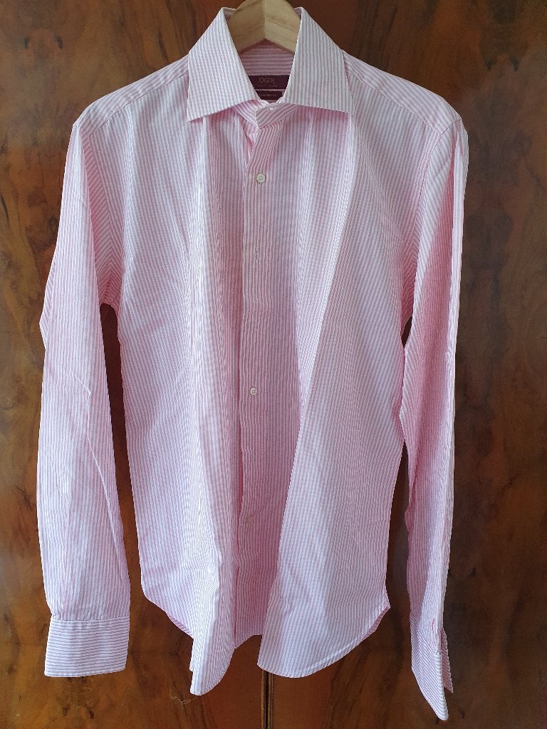 Oger heren overhemd roze gestreept mt 42, Ophalen of Verzenden, Halswijdte 41/42 (L), Roze, Oger