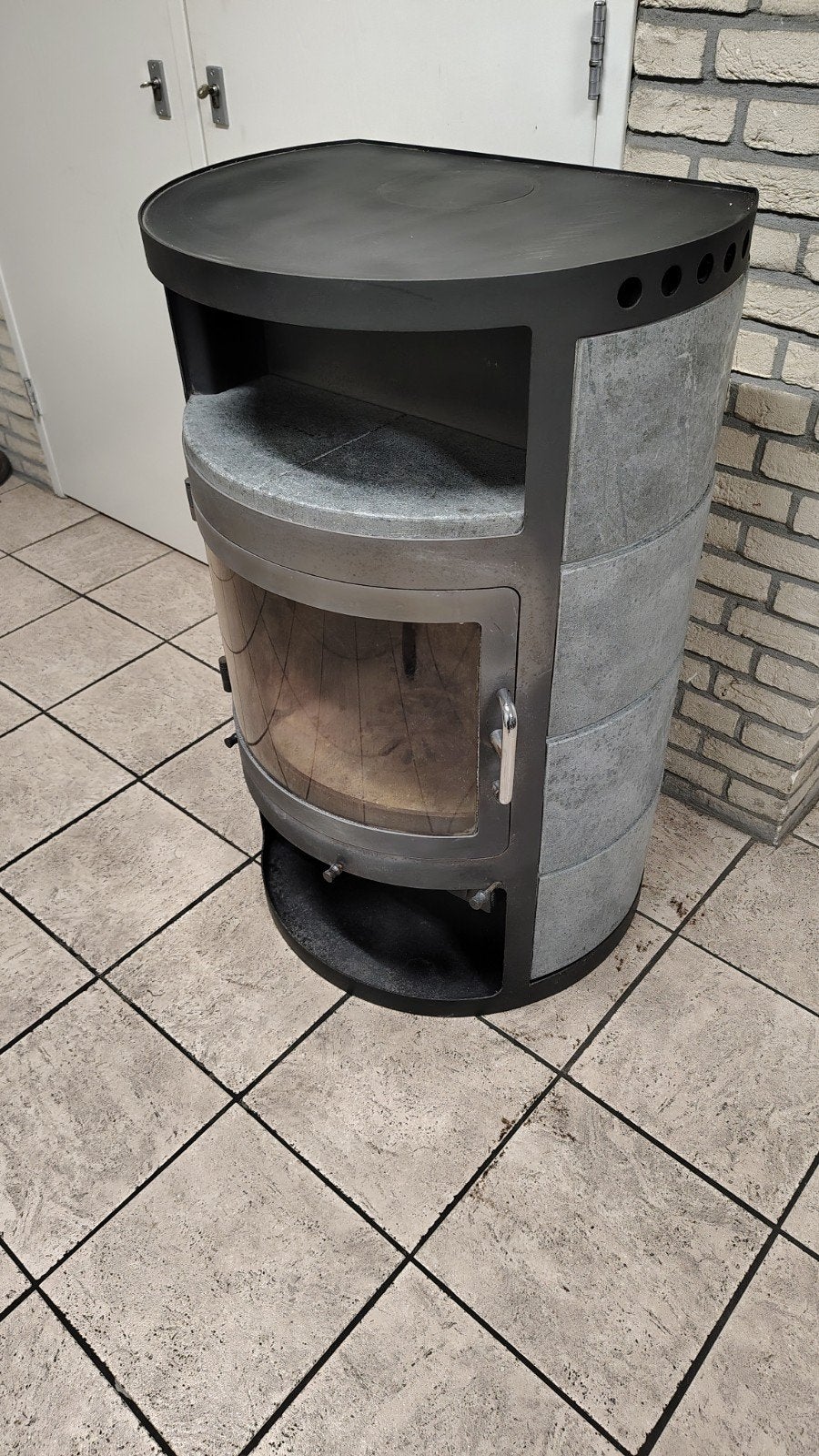 Houtkachel / Allesbrander 8kw Speksteen, Ophalen, Gebruikt, Houtkachel, Vrijstaand
