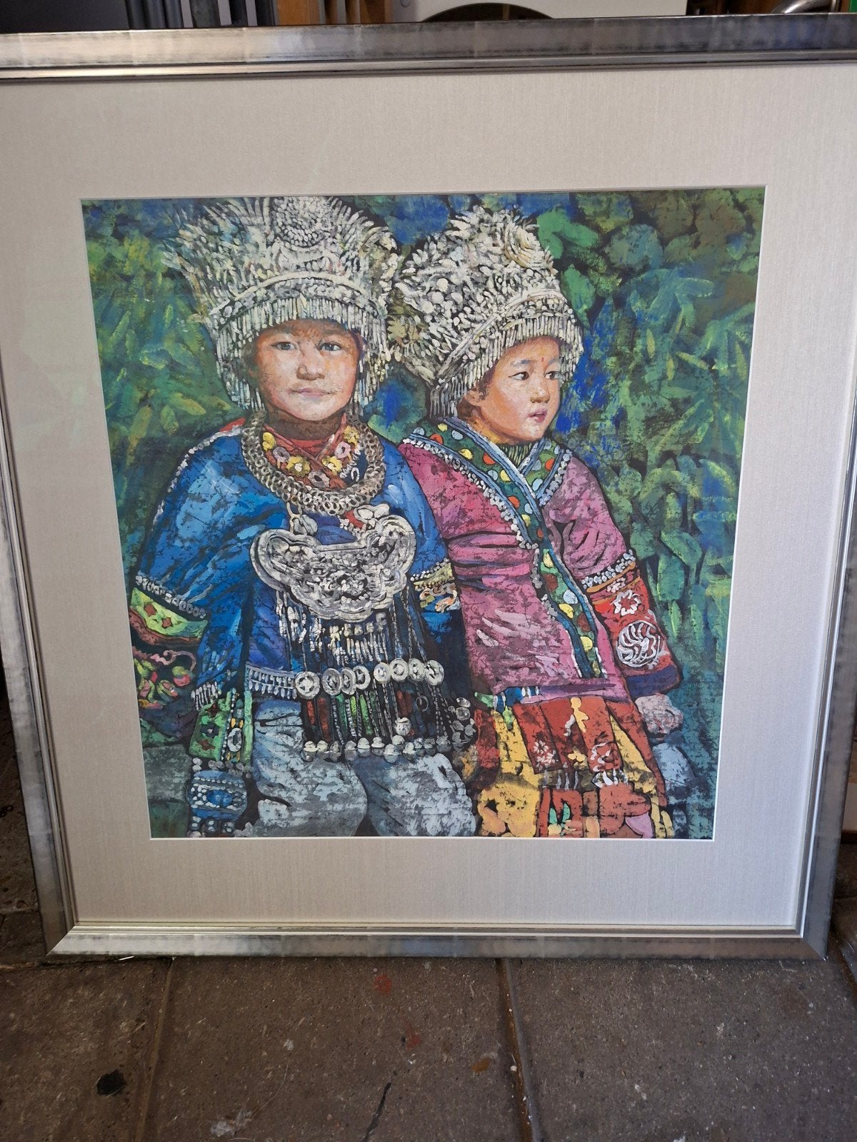 Ingelijste van twee Aziatische vrouwen, Ophalen, Ingelijst, 1950 - 1999, Portret