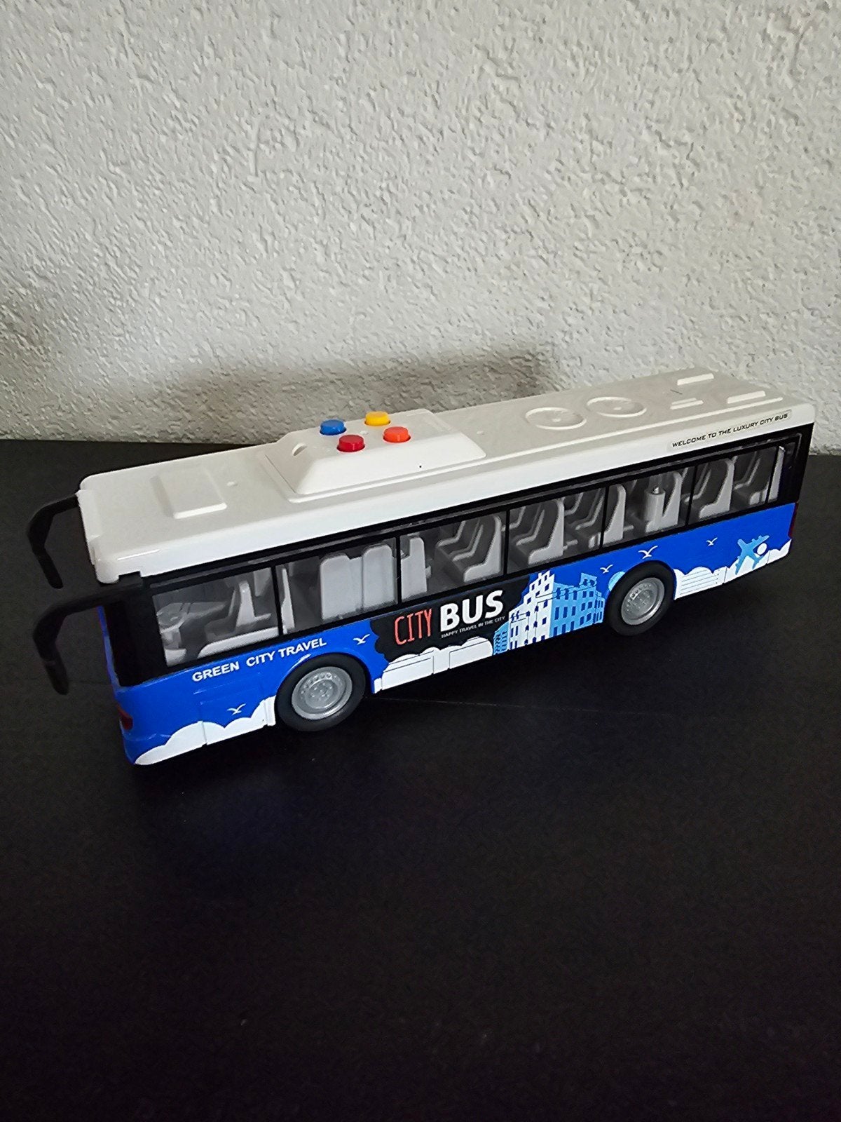 Blauwe City Bus Speelgoedbus met Licht en Geluid, Kinderen en Baby's, Ophalen, Zo goed als nieuw